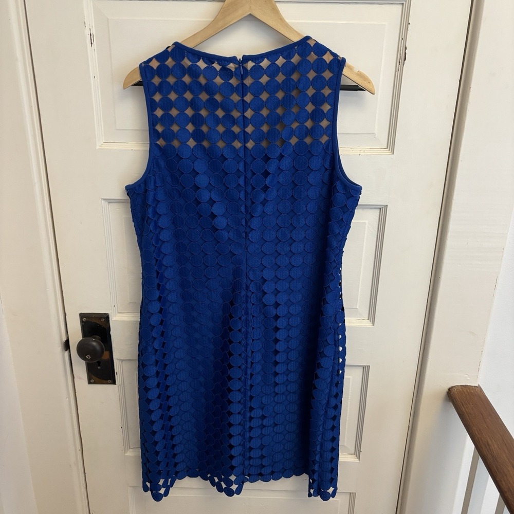 Lauren Ralph Lauren Women's Blue Lace Cut Out Dress Sleeveless Size 16 $119 - Picture 4 of 6